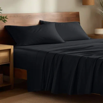 Bare Home Cooling Rayon Sheet Set In Black