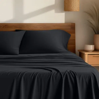 Bare Home Cooling Rayon Sheet Set In Black