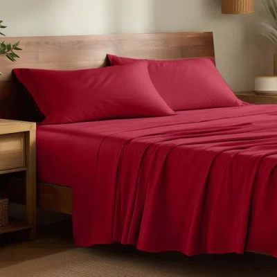 Bare Home Cooling Rayon Sheet Set In Red