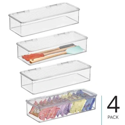 Idesign Stackable Hinged-lid Pantry Storage Box In Transparent