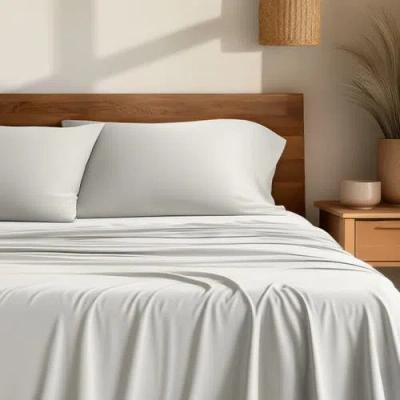 Bare Home Cooling Rayon Sheet Set In White