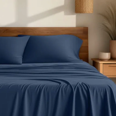 Bare Home Cooling Rayon Sheet Set In Blue
