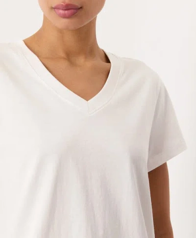 Pact Softspun Essential V-neck Tee In White
