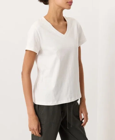 Pact Softspun Essential V-neck Tee In White