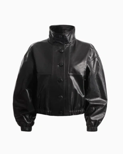 Dodiee Kate Leather Bomber In Black