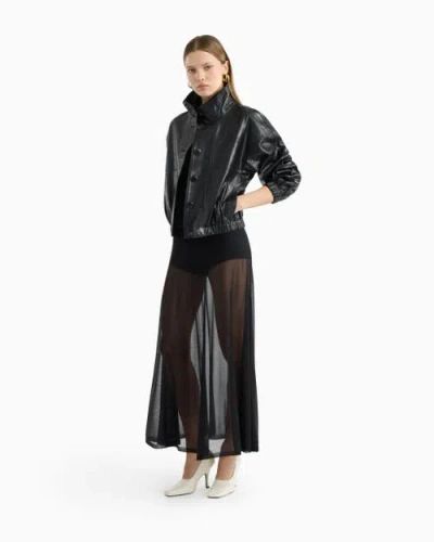 Dodiee Kate Leather Bomber In Black