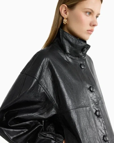 Dodiee Kate Leather Bomber In Black