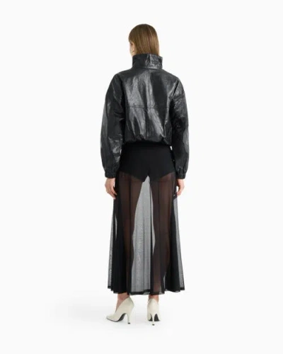 Dodiee Kate Leather Bomber In Black