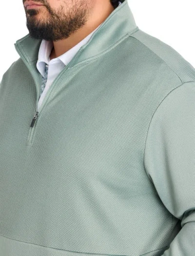 Reebok Big & Tall Performance Double-knit 1/4-zip Pullover In Green
