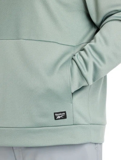 Reebok Big & Tall Performance Double-knit 1/4-zip Pullover In Green