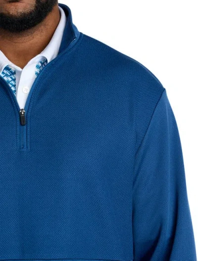 Reebok Big & Tall Performance Double-knit 1/4-zip Pullover In Blue