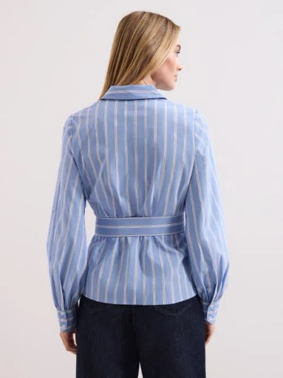 Phase Eight Collared Statement-belt Shirt In Blue