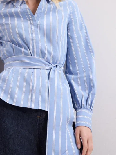 Phase Eight Collared Statement-belt Shirt In Blue