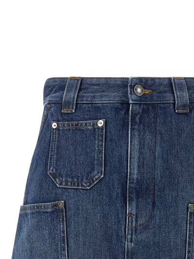 Givenchy Denim Skirt Featuring Belt Loops Pockets Stitching In Blue