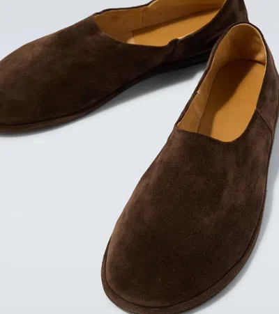 The Row Canal Suede Slip-on Shoes In Brown