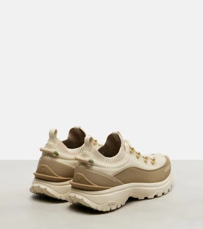 Moncler Two-tone Canvas Trailgrip Lite3 Sneakers In Neutral