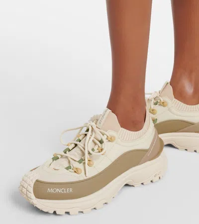 Moncler Two-tone Canvas Trailgrip Lite3 Sneakers In Neutral