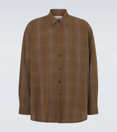 Our Legacy Mens Dakota Flannel Check Checked Relaxed-fit Cotton Shirt In Brown
