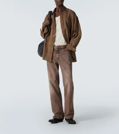Our Legacy Mens Dakota Flannel Check Checked Relaxed-fit Cotton Shirt In Brown