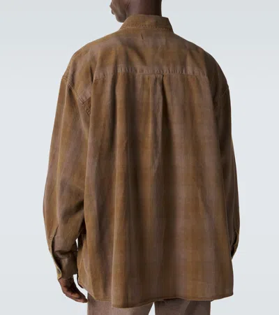 Our Legacy Mens Dakota Flannel Check Checked Relaxed-fit Cotton Shirt In Brown