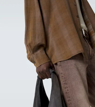 Our Legacy Mens Dakota Flannel Check Checked Relaxed-fit Cotton Shirt In Brown
