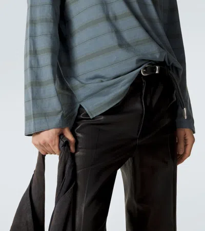 Our Legacy Mens Spray Fade Ghost Stripe Striped Boxy-fit Long-sleeve Cotton-shirt In Blue