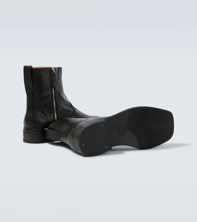 Our Legacy Daimono Boot Block Heel Square Toe Pull Tab In Black