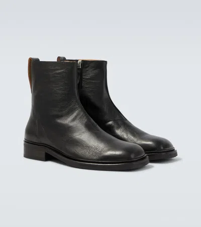 Our Legacy Daimono Boot Block Heel Square Toe Pull Tab In Black
