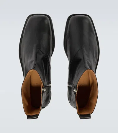 Our Legacy Daimono Boot Block Heel Square Toe Pull Tab In Black