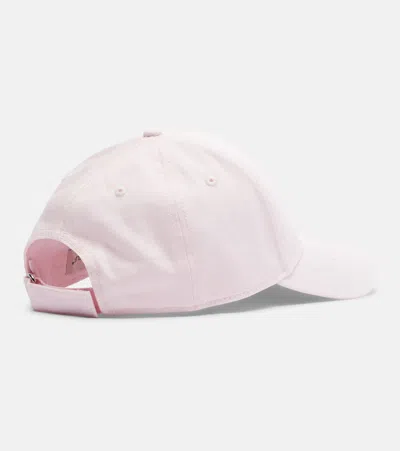 Moncler Gabardine Baseball Cap With Logo Patch In Pink