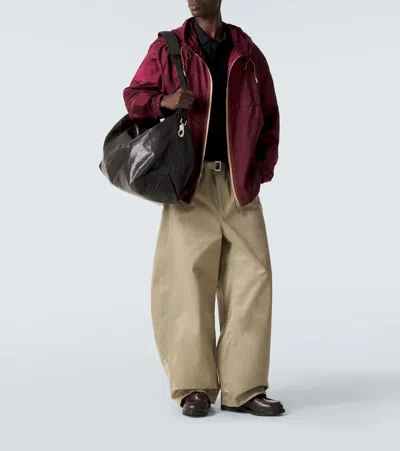 Moncler Hooded Jacket With Adjustable Hood For Men In Burgundy