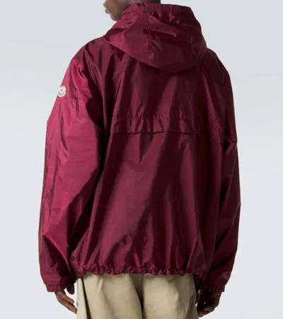 Moncler Hooded Jacket With Adjustable Hood For Men In Burgundy