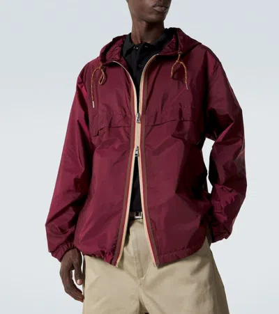 Moncler Hooded Jacket With Adjustable Hood For Men In Burgundy