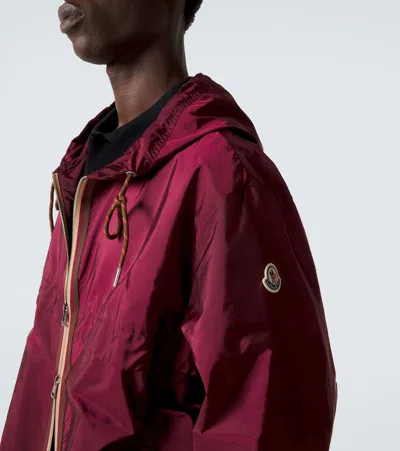 Moncler Hooded Jacket With Adjustable Hood For Men In Burgundy