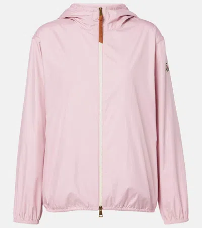 Moncler Fegeos Hood Jacket Lightweight Elasticated Cuffs In Pink