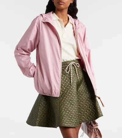 Moncler Fegeos Hood Jacket Lightweight Elasticated Cuffs In Pink