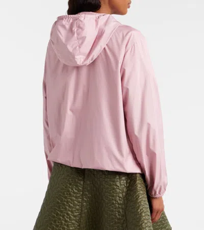 Moncler Fegeos Hood Jacket Lightweight Elasticated Cuffs In Pink