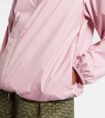 Moncler Fegeos Hood Jacket Lightweight Elasticated Cuffs In Pink