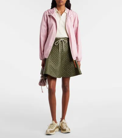 Moncler Fegeos Hood Jacket Lightweight Elasticated Cuffs In Pink