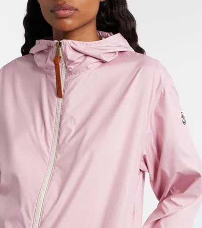 Moncler Fegeos Hood Jacket Lightweight Elasticated Cuffs In Pink