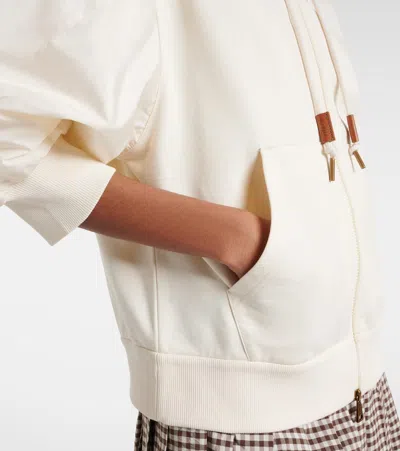 Moncler Drawstring-hood Kangaroo-pocket Jacket In Neutral