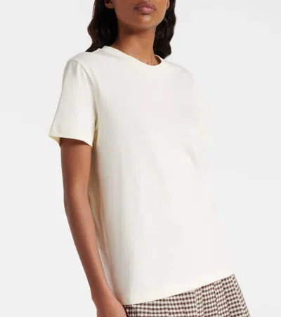 Moncler White Solid Crew Neck T-shirt In Neutral