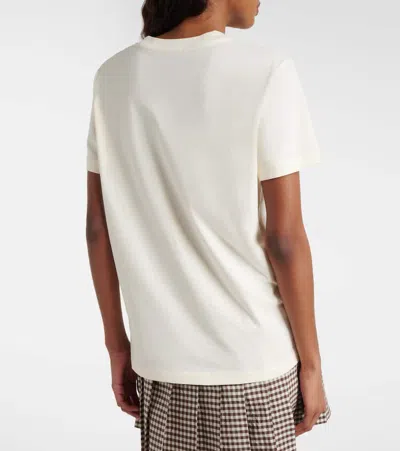 Moncler White Solid Crew Neck T-shirt In Neutral