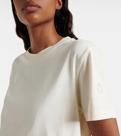 Moncler White Solid Crew Neck T-shirt In Neutral