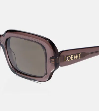 Loewe Anagram Rectangular Sunglasses In Burgundy