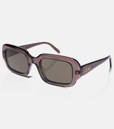Loewe Anagram Rectangular Sunglasses In Burgundy
