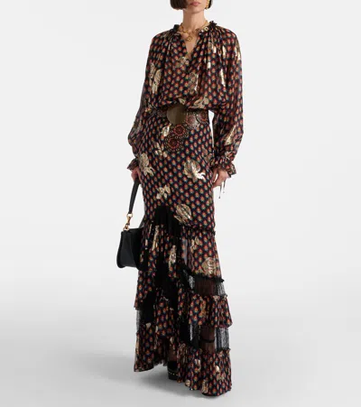 Etro Silk-blend Top In Multi