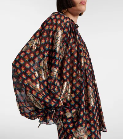 Etro Silk-blend Top In Multi