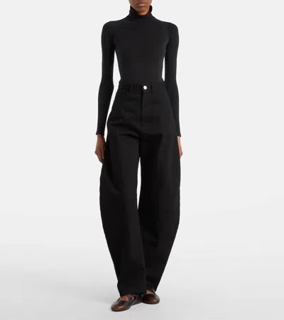 Alaïa Ld-finished Leather Criss-crossed Ballerinas In Brown