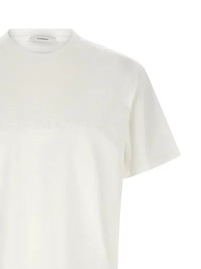 Givenchy Men White Crew Neck T-shirt With Logo On Front And Back In Cotton Man In White